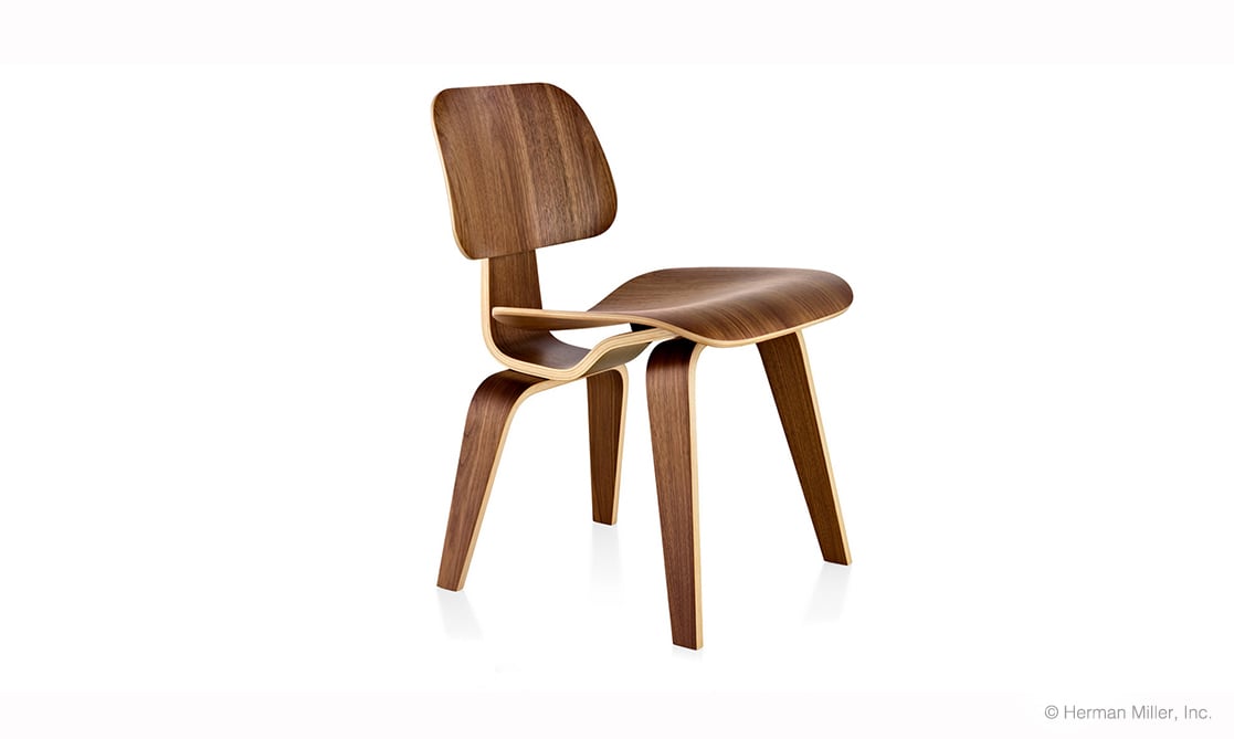 Eames Molded Plywood Dining Chair with Wood Base